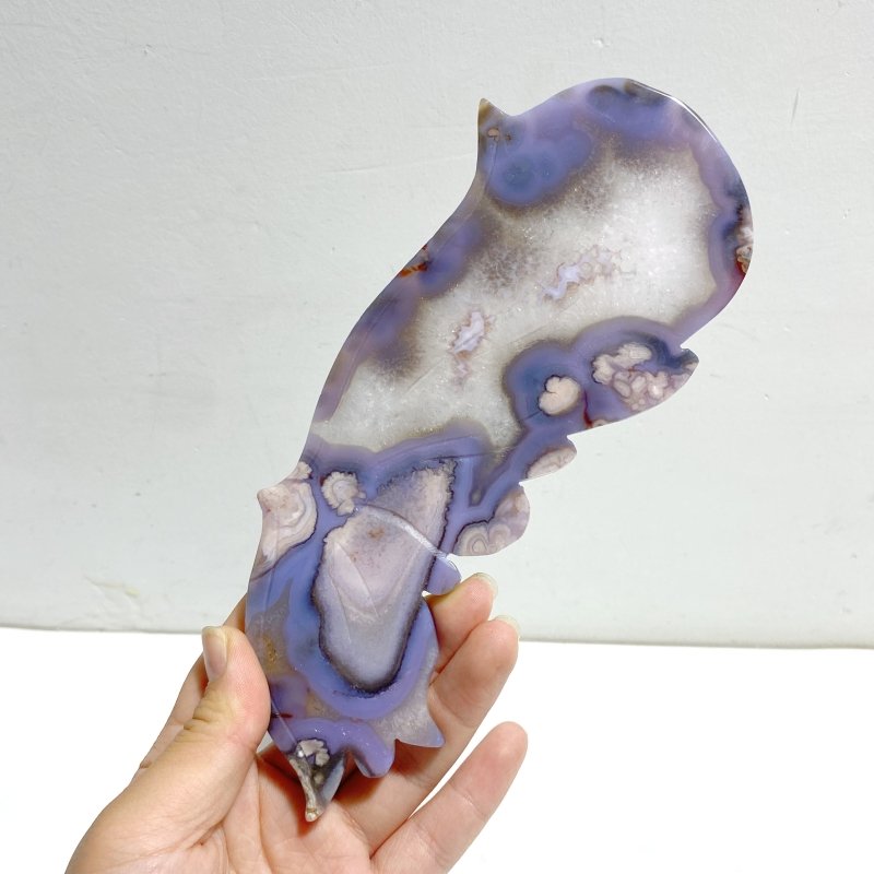 Beautiful Sakura Flower Agate Butterfly Wing Carving With Stand - Wholesale Crystals