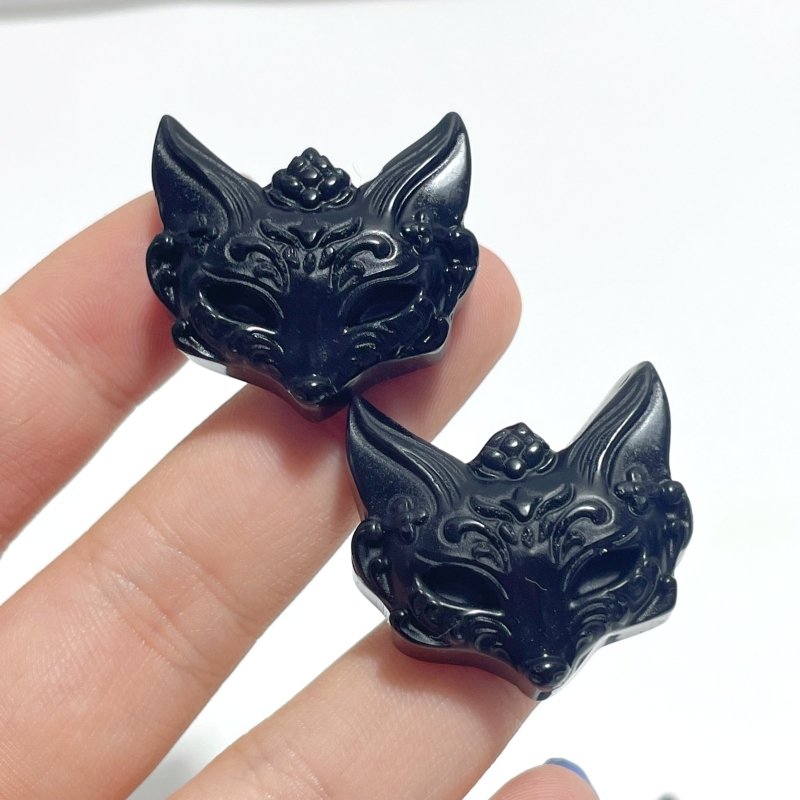 Black Obsidian Fox Face Carving Wholesale - Wholesale Crystals
