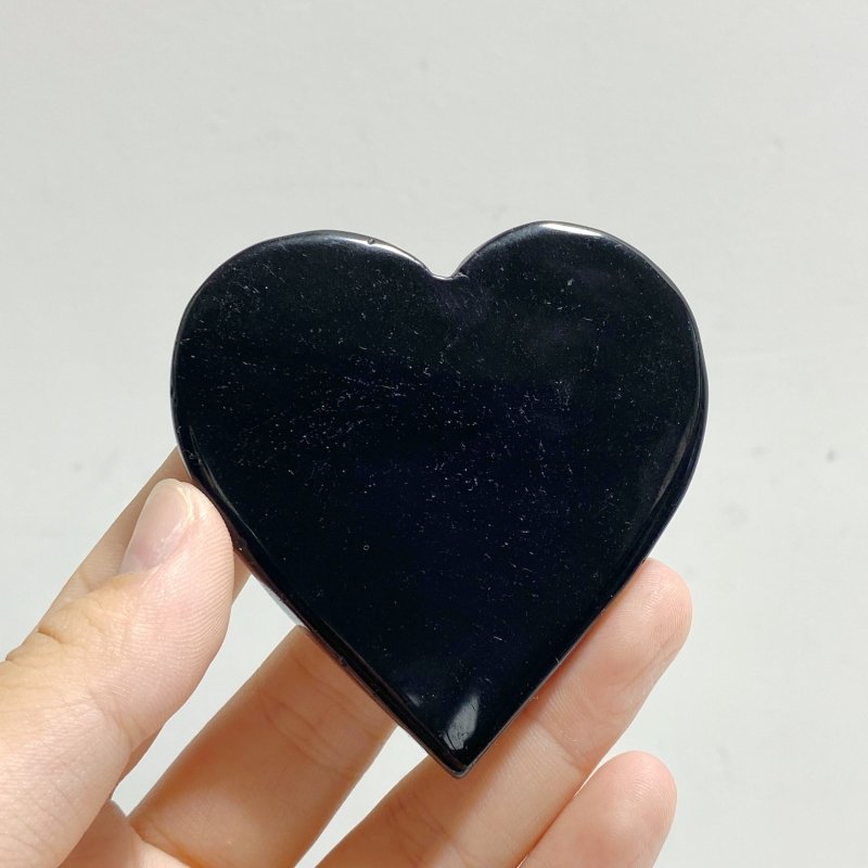 Black Obsidian Heart Wing Carving With Stand -Wholesale Crystals