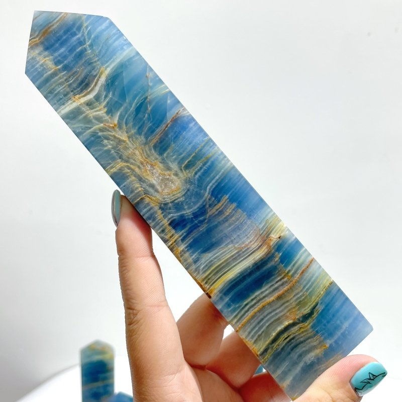 Blue Onyx Four - sided Tower Point Wholesale - Wholesale Crystals