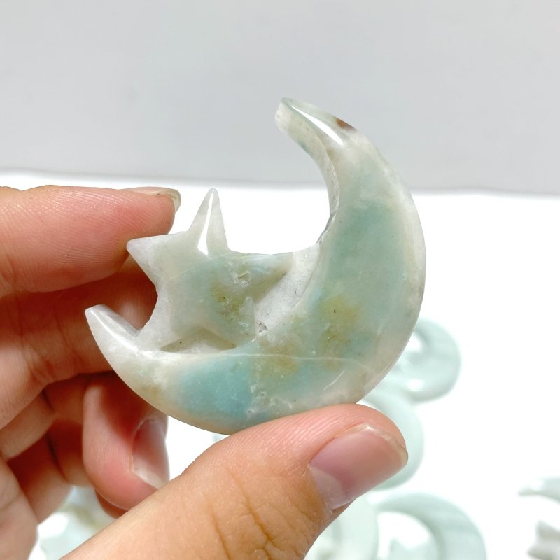 Caribbean Calcite Star Moon Carving Wholesale - Wholesale Crystals