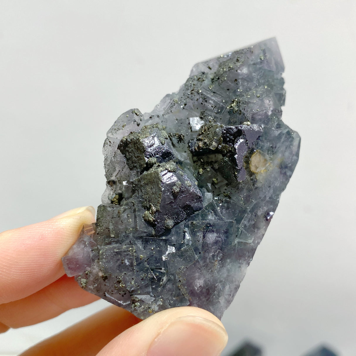 33 Pieces Blue Fluorite Mixed Pyrite Raw Side Tower