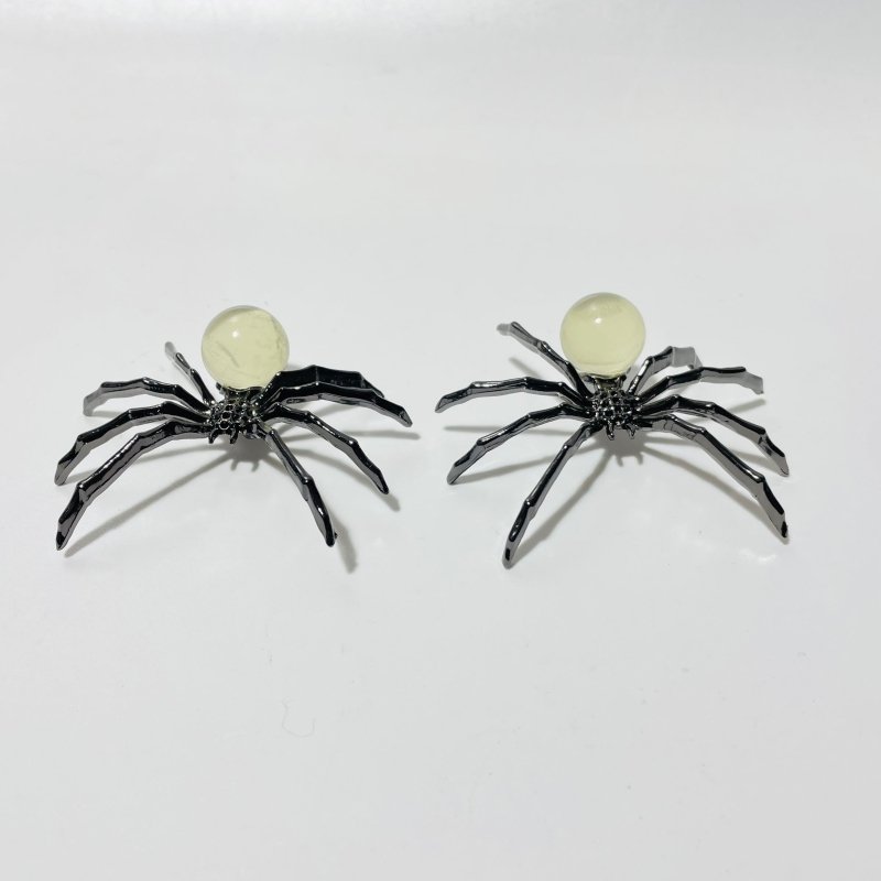 Citrine Crystal Sphere Spider Ornament Handmade Alloy Spider Wholesale -Wholesale Crystals