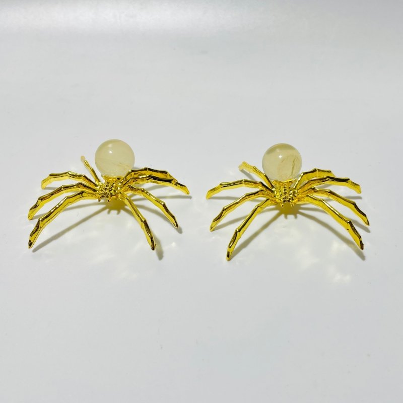 Citrine Crystal Sphere Spider Ornament Handmade Alloy Spider Wholesale -Wholesale Crystals