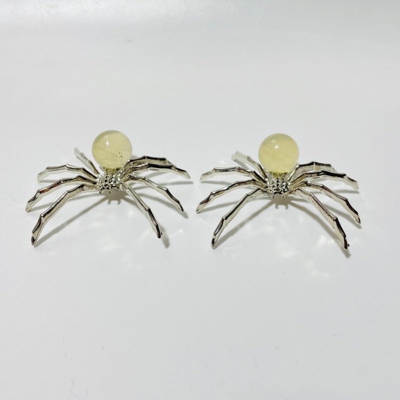 Citrine Crystal Sphere Spider Ornament Handmade Alloy Spider Wholesale -Wholesale Crystals