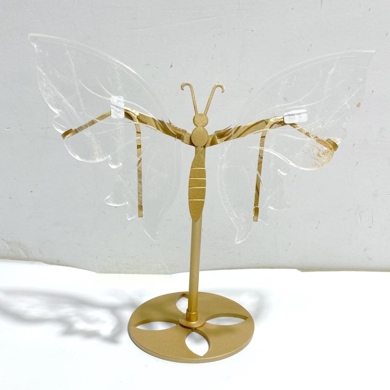 Clear Quartz Butterfly Wing Carving With Stand -Wholesale Crystals