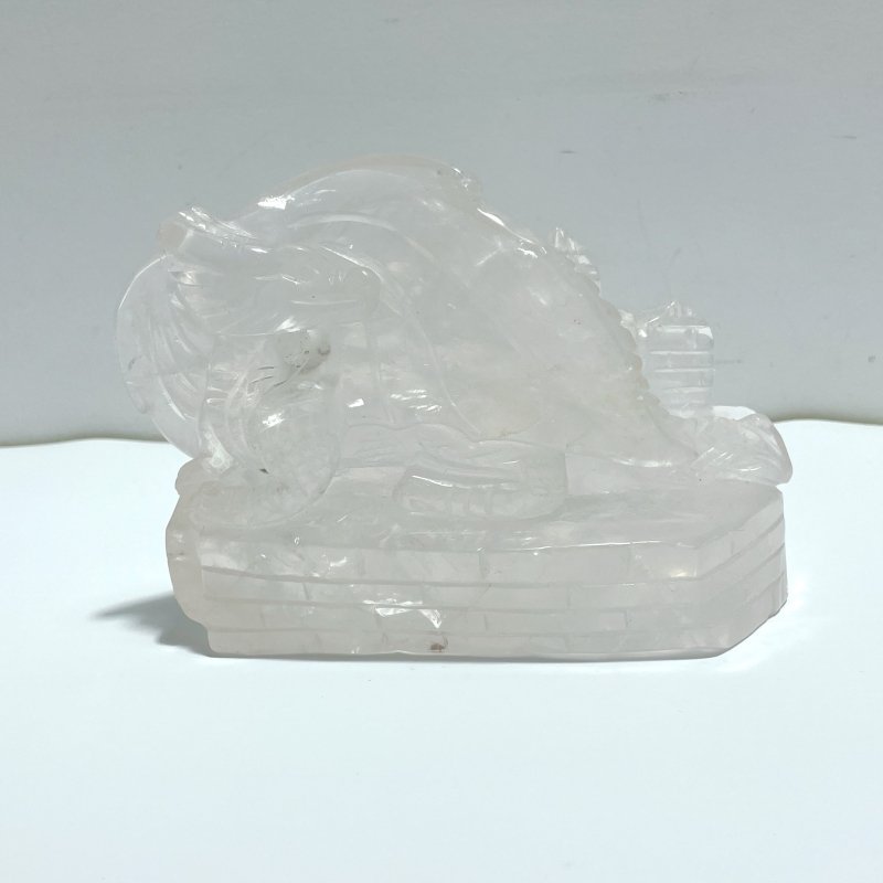 Clear Quartz Flying Dragon Castle Carving 2 - Wholesale Crystals
