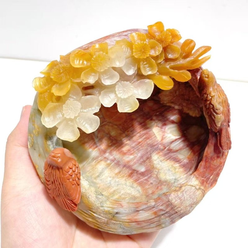Colorful Jasper Bowl Hand Carving Home Decor Wholesale - Wholesale Crystals