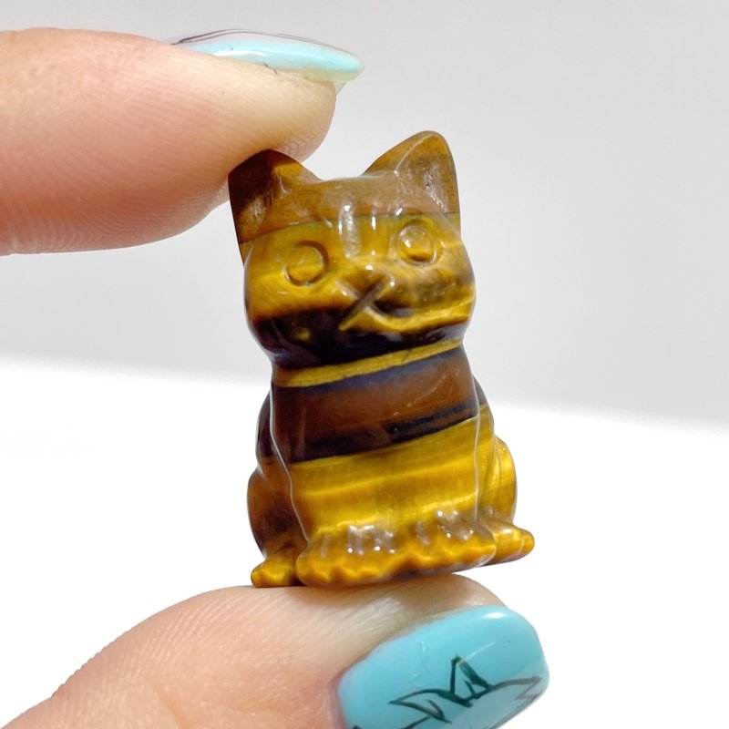 Cute Tiger Eye Cat Crystal Carving Wholesale - Wholesale Crystals