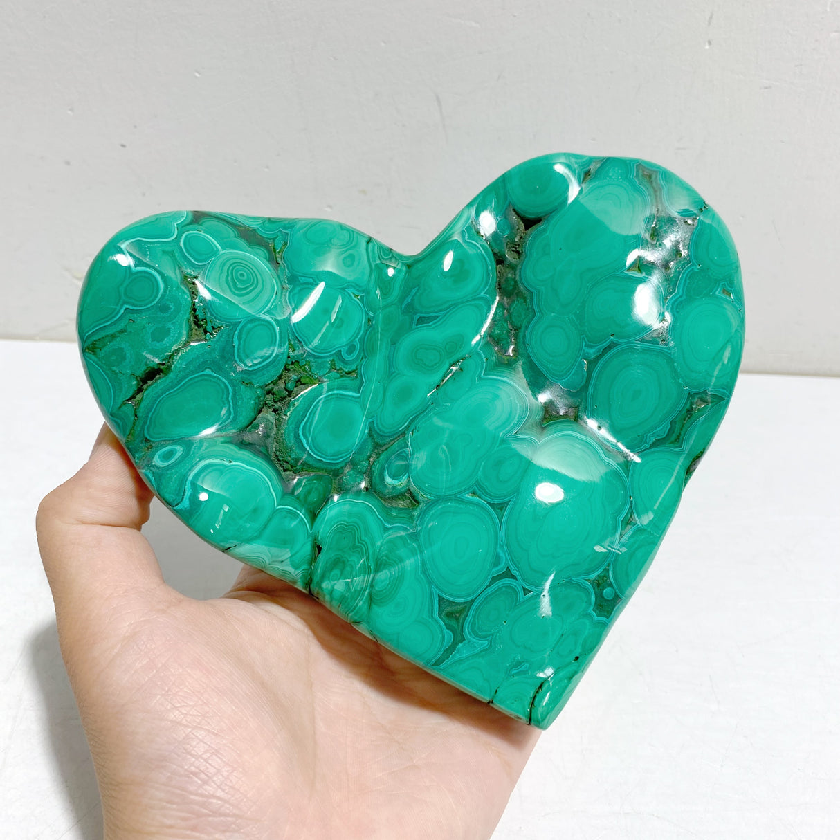 Unique Malachite Heart With Stand