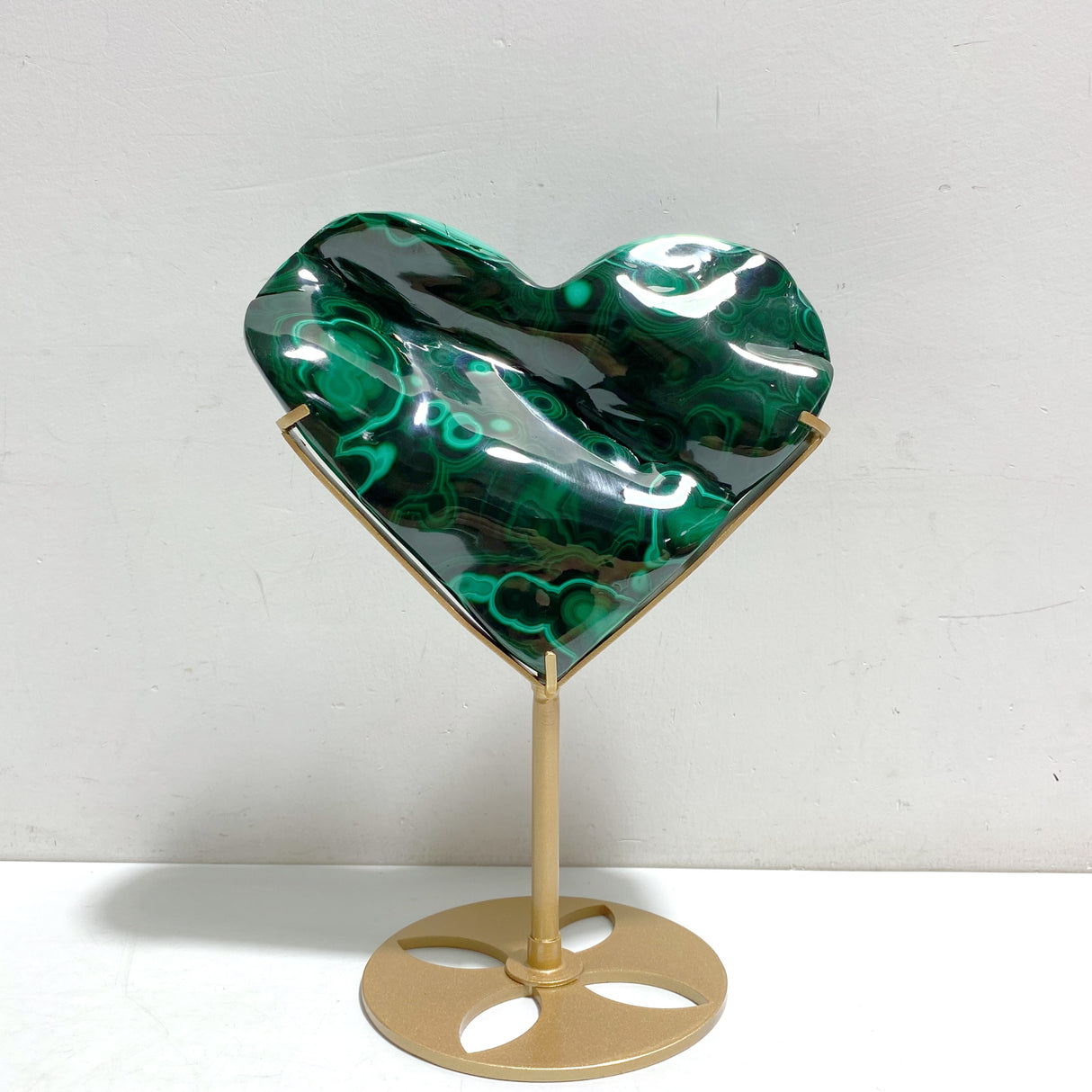 Unique Malachite Heart With Stand