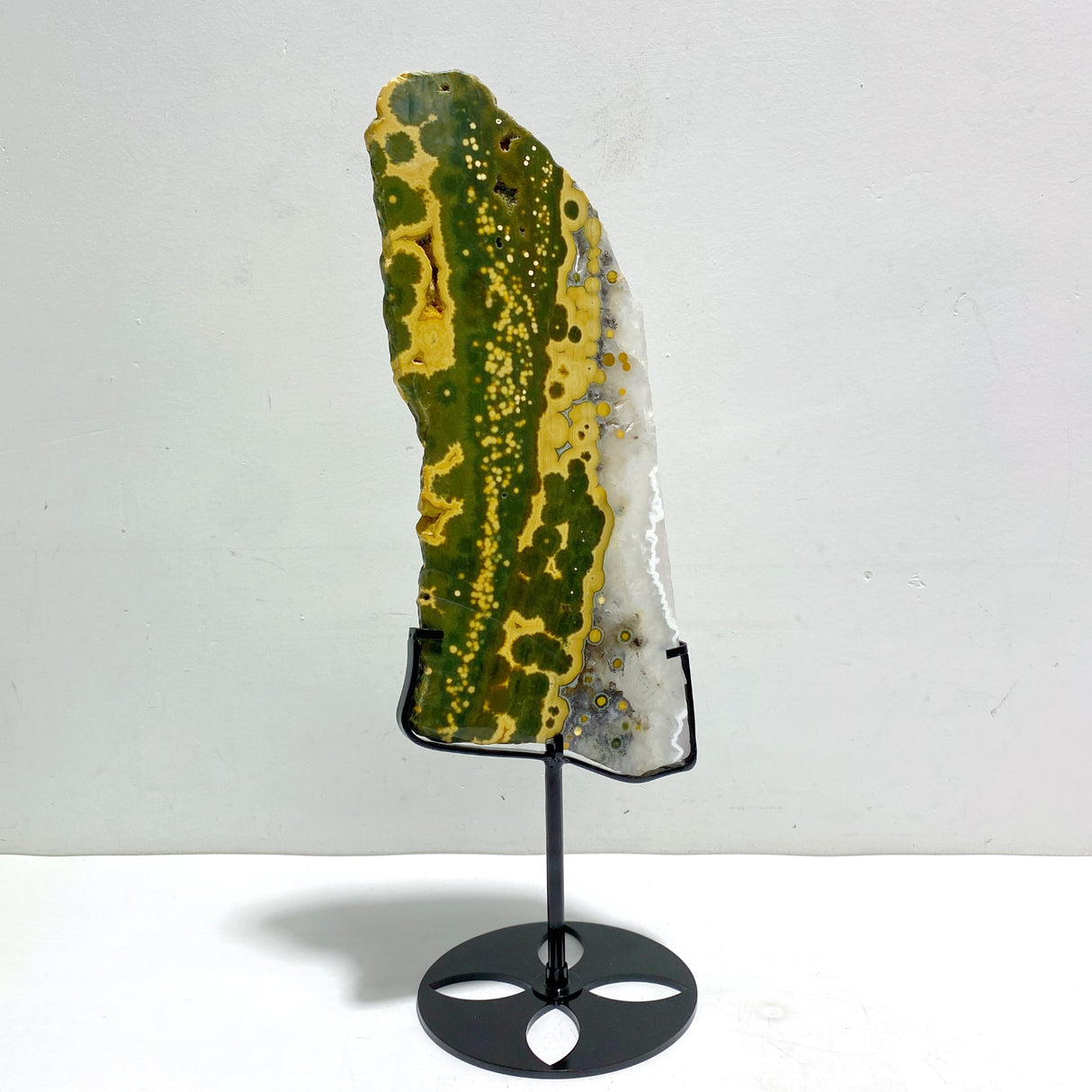 Unique 8th Vein Ocean Jasper Slab With Stand #11