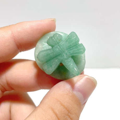 Dragonfly On Leaf Mini Carving Wholesale Green Aventurine - Wholesale Crystals