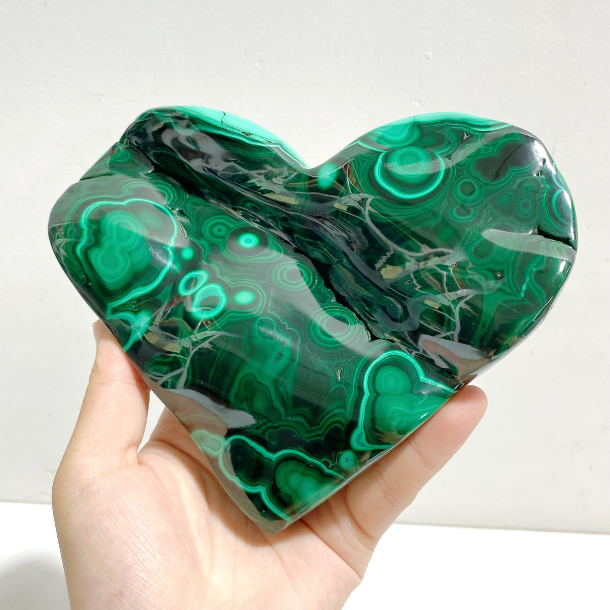Unique Malachite Heart With Stand