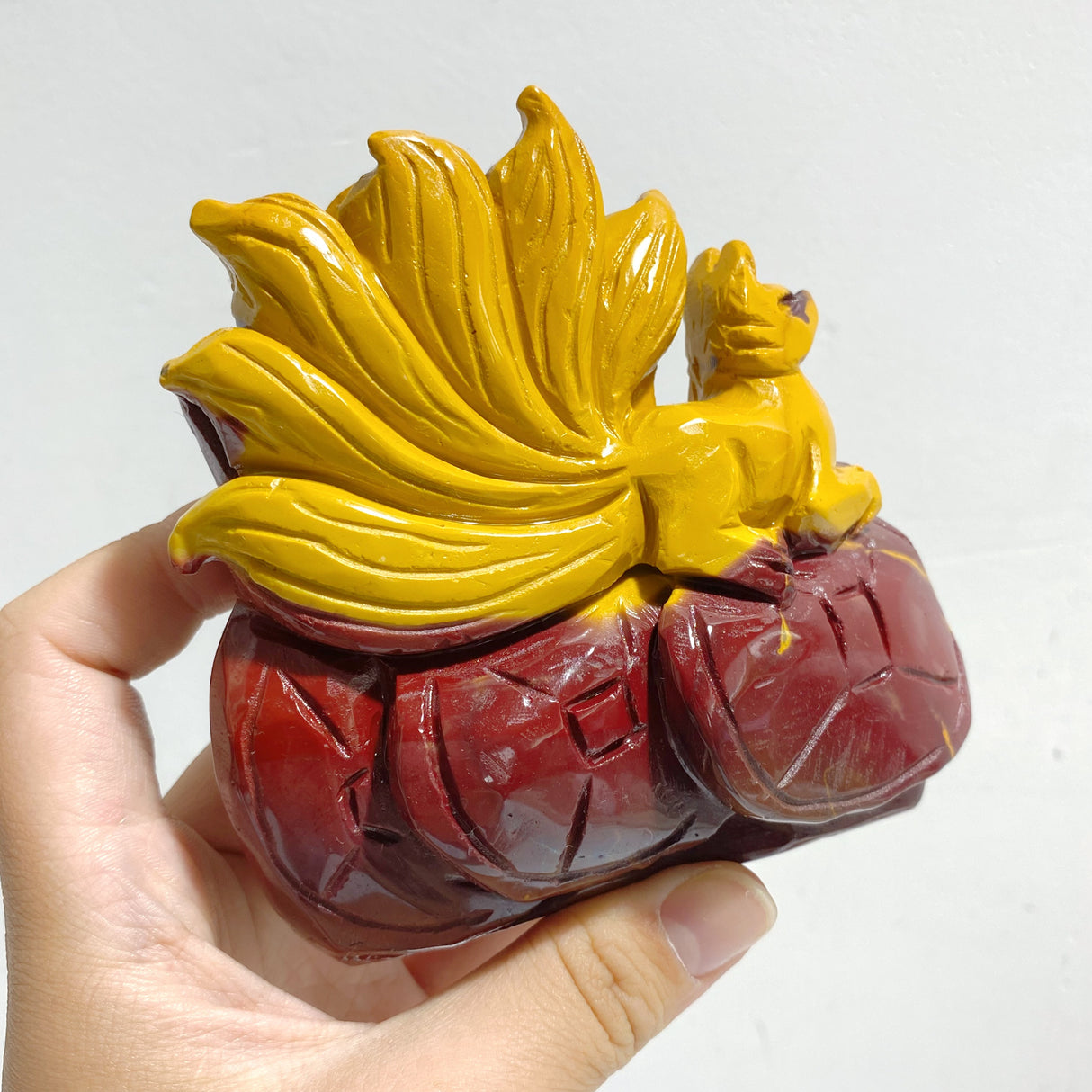 2 Pieces Mookaite Nine-tailed Fox Carving #4