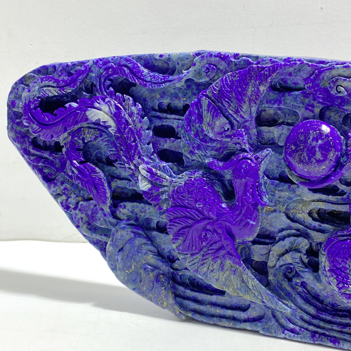 Unique Lapis Lazuli Chinese Dragon&Phoenix Carving