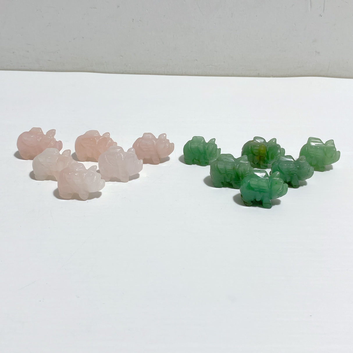 Mini Flying Pig Carving Animal Clear Quartz&Moss Agate Wholesale