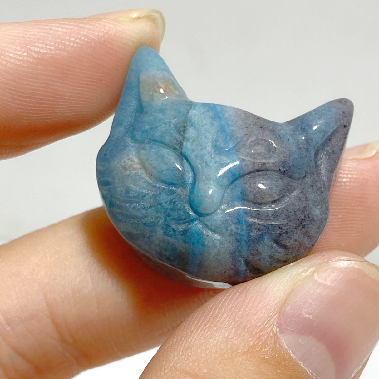 Trolleite Stone Cat Head Carving Wholesale