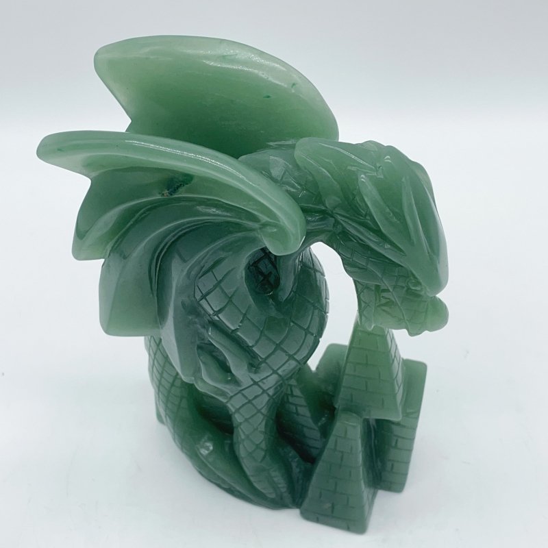 Green Aventurine Dragon Castle Carving -Wholesale Crystals