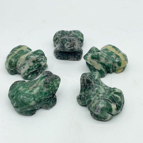 Green Dot Stone Frog Carving Animals Wholesale -Wholesale Crystals