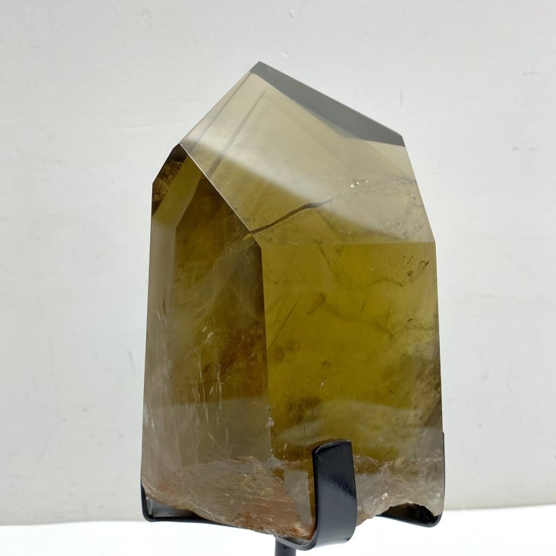 High Quality Large Citrine Mountain Tower Raw Bottom With Stand - Wholesale Crystals