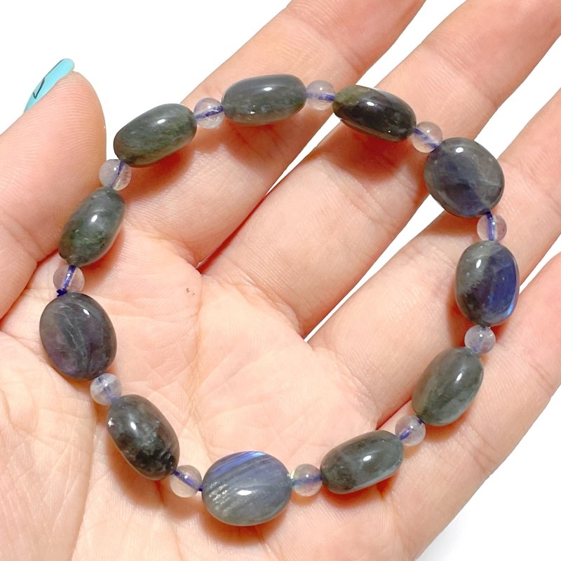 Labradorite Oval Shape Mixed Mini Beads Bracelets Wholesale - Wholesale Crystals