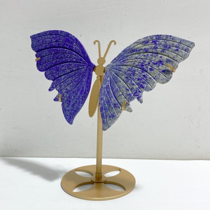 Lapis Lazuli Butterfly Wing Carving With Stand -Wholesale Crystals