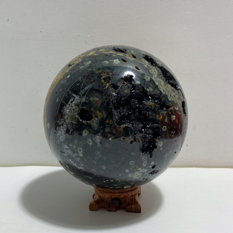 Large 8th Vein Ocean Jasper Sphere - Wholesale Crystals
