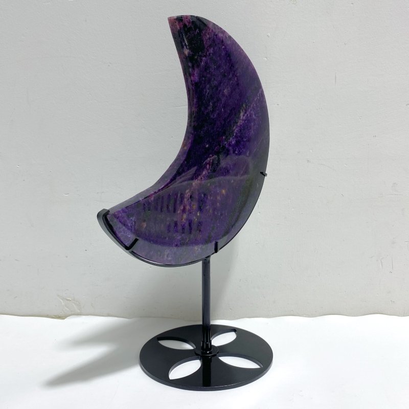 Large Charoite Moon Carving With Stand 2 -Wholesale Crystals