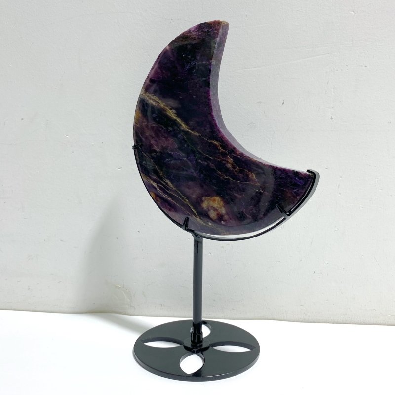 Large Charoite Moon Carving With Stand -Wholesale Crystals