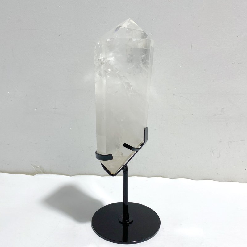Large Clear Quartz Raw Bottom Point With Stand -Wholesale Crystals
