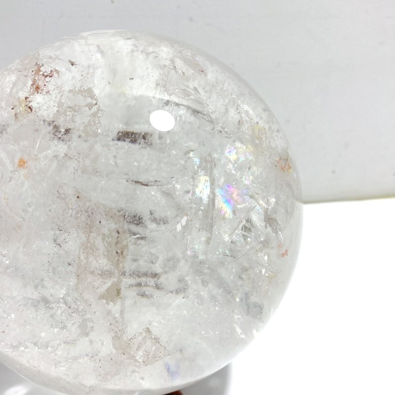 Large Clear Quartz Sphere With Big Rainbow For Collection - Wholesale Crystals