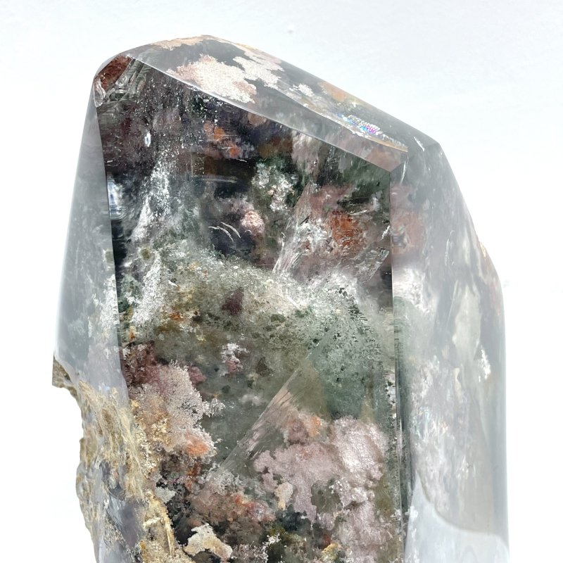 Large Garden Quartz Enhydro Quartz Tower Point With Rainbow - Wholesale Crystals
