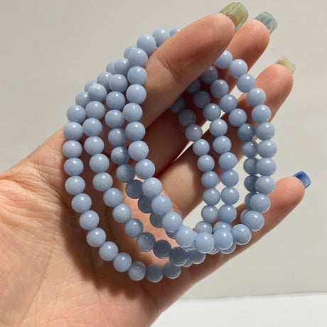 Local Stock - 6MM Angelite Bracelets Wholesale - Wholesale Crystals