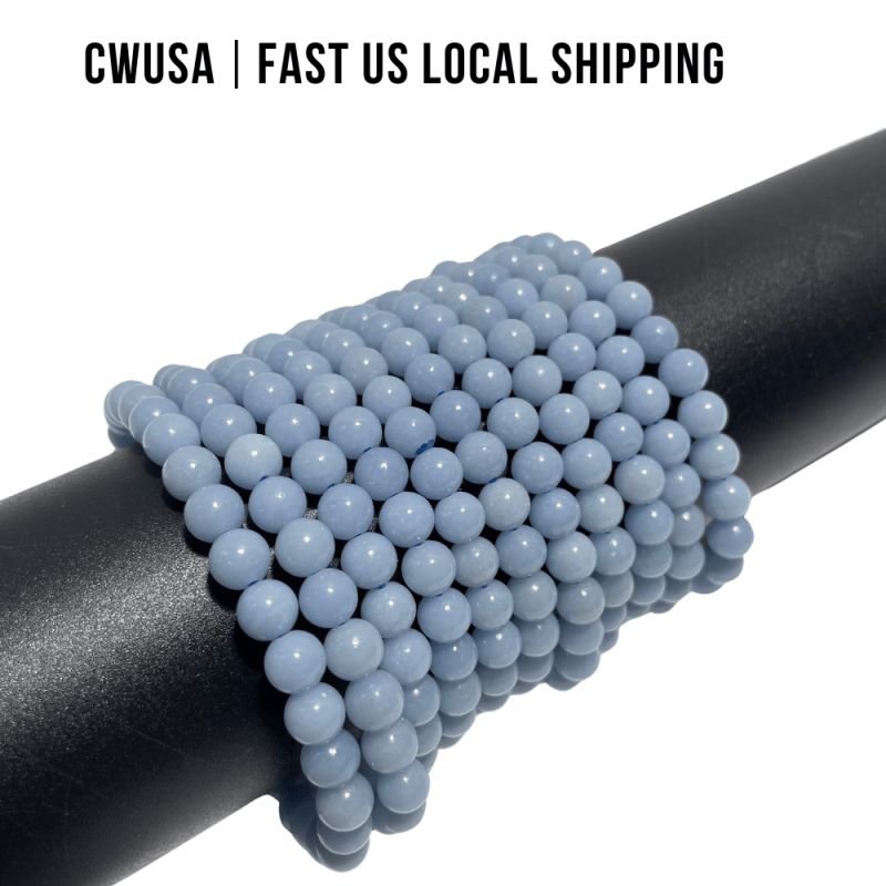 Local Stock - 6MM Angelite Bracelets Wholesale - Wholesale Crystals