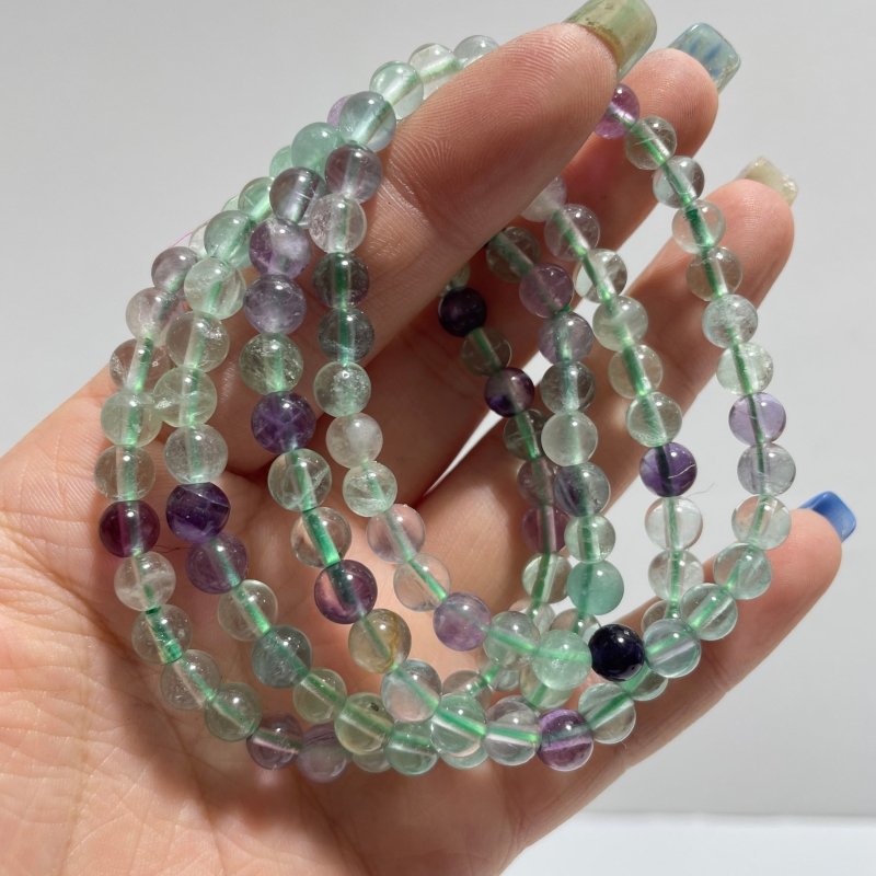 Local Stock - 6MM Fluorite Bracelets Wholesale - Wholesale Crystals