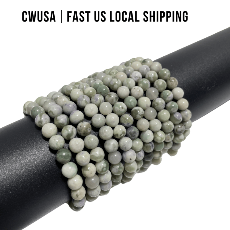 Local Stock - 6MM Green Jade Bracelets Wholesale - Wholesale Crystals