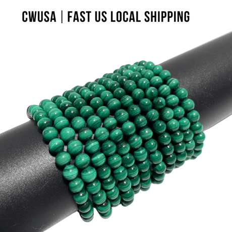 Local Stock - 6MM High Quality Malachite Bracelets Wholesale - Wholesale Crystals