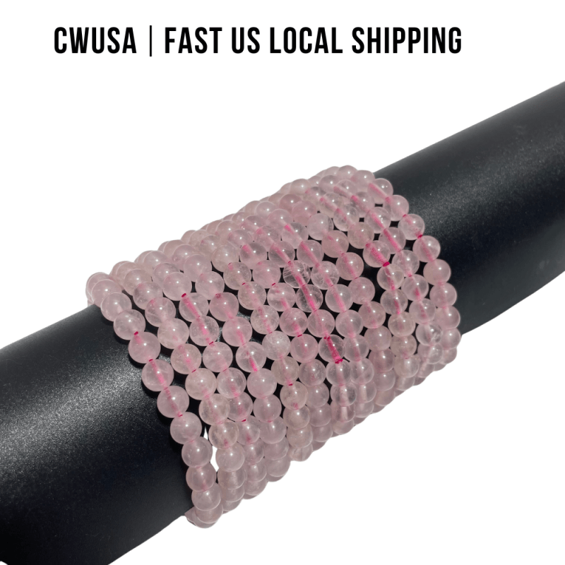 Local Stock - 6MM Rose Quartz Bracelets Wholesale - Wholesale Crystals