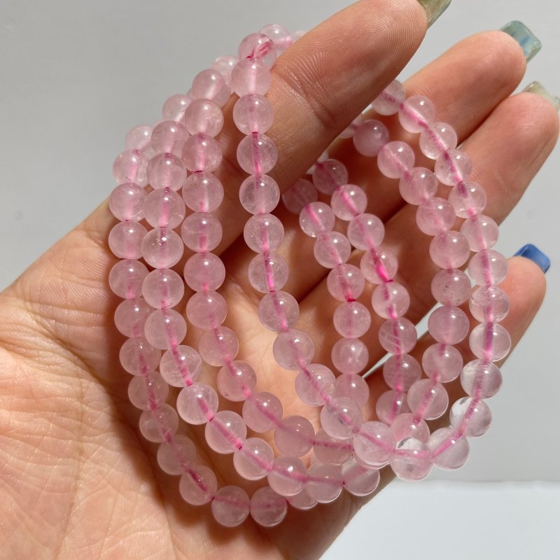 Local Stock - 6MM Rose Quartz Bracelets Wholesale - Wholesale Crystals