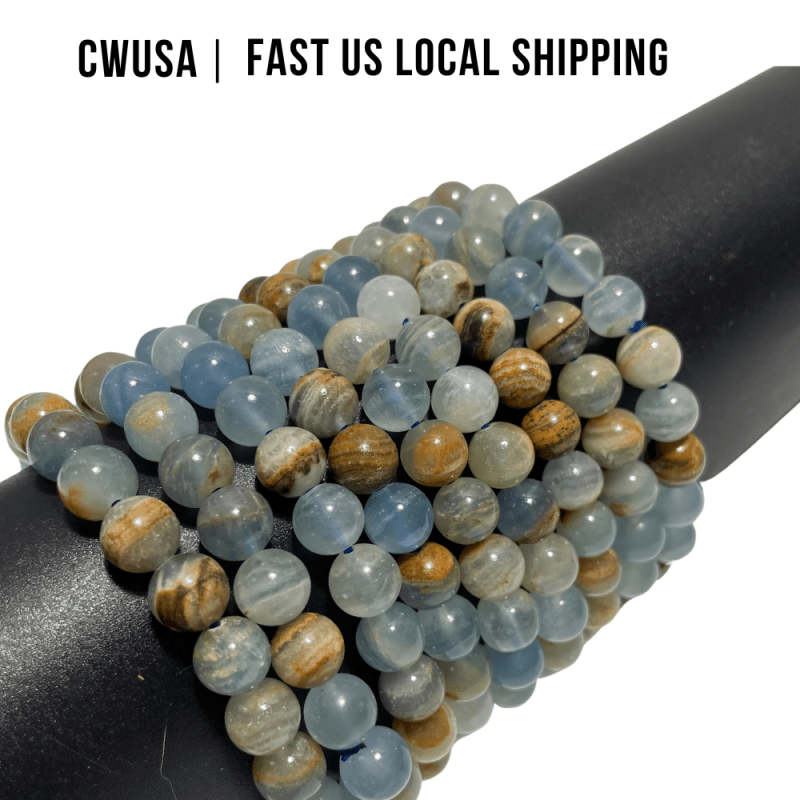 Local Stock - 8MM Blue Onyx Bracelets Wholesale - Wholesale Crystals