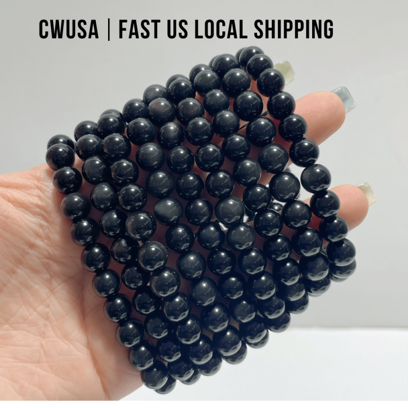Local Stock - 8MM Rainbow Cat Eye Obsidian Bracelets Wholesale - Wholesale Crystals