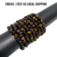 Local Stock - 8MM Red&Gold&Blue Tiger Eye Mixed Color Bracelets Wholesale - Wholesale Crystals