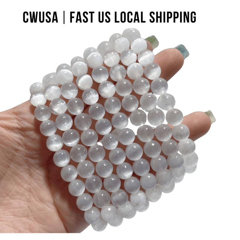 Local Stock - 8MM Selenite Bracelets Wholesale - Wholesale Crystals