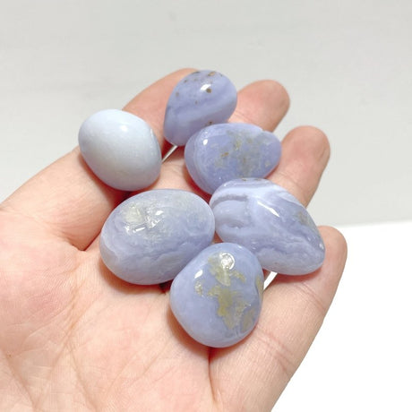 Local Stock - Blue Chalcedony Small Tumbled Wholesale - Wholesale Crystals