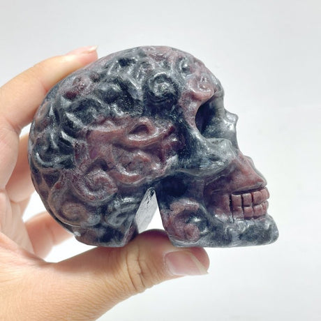 Local Stock - Garnet Mixed Astrophyllite Skull Carving Wholesale - Wholesale Crystals