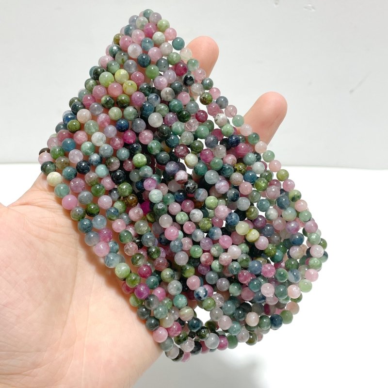 Mini Beads 5mm Colorful Tourmaline 3 - Loop Bracelets Wholesale - Wholesale Crystals