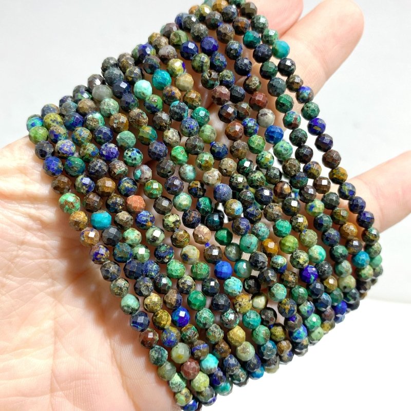 Mini Beads Chrysocolla Mixed Malachite Multi - Faceted Bracelets Necklace Wholesale - Wholesale Crystals
