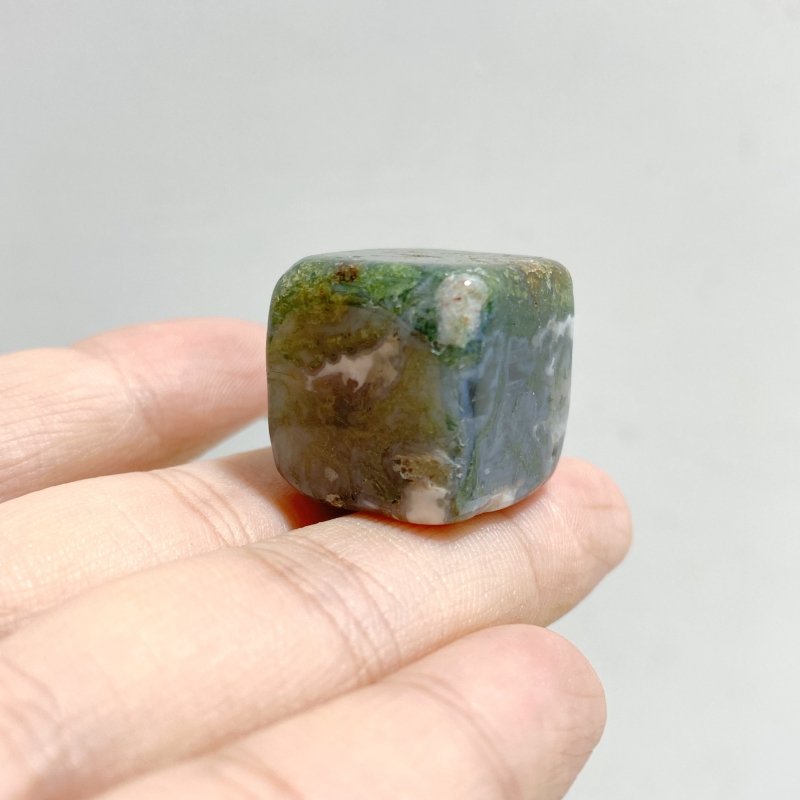 Moss Agate Cube Tumbled Wholesale -Wholesale Crystals
