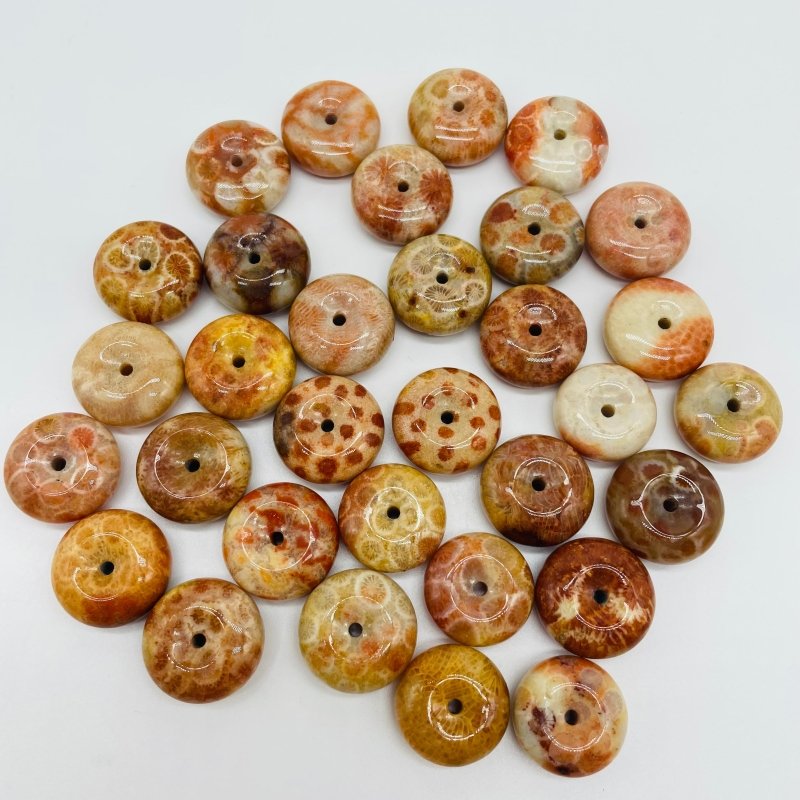 Natural Coral Jade Donuts Crystal Wholesale -Wholesale Crystals